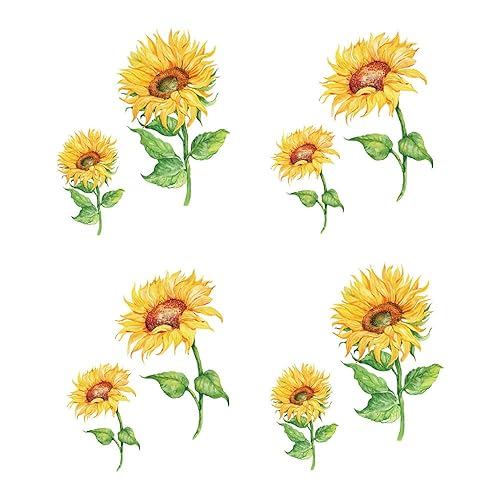 Miniatura 1 de Pegatina temporal de tatuaje de helecho verde, impermeable, hojas de plantas, girasoles, adultos, hombres y mujeres, vintage, 5.9 x 4.3 in, juego de