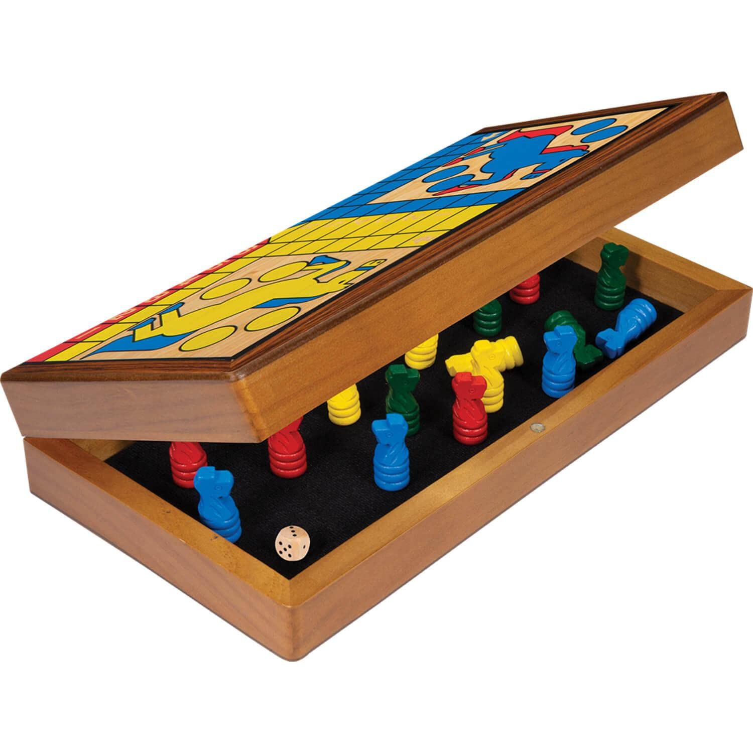 Asmodee Mixlore Jeu de Petits Chevaux Pliable - Jeu de société - Jeu en Bois - À partir de 6 Ans |- 2 à 4 Joueurs