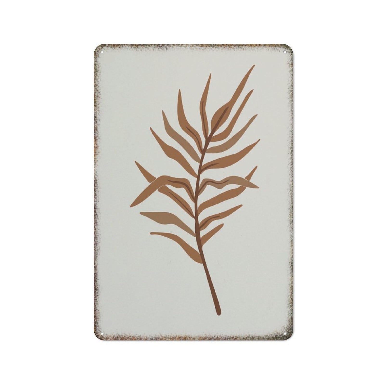 Leaf Botanical Retro Metal Wall Print Universal Decor Sign for Home Backyard Cafe Office Farmhouse Garden Wall Decoration 8x12 Inch