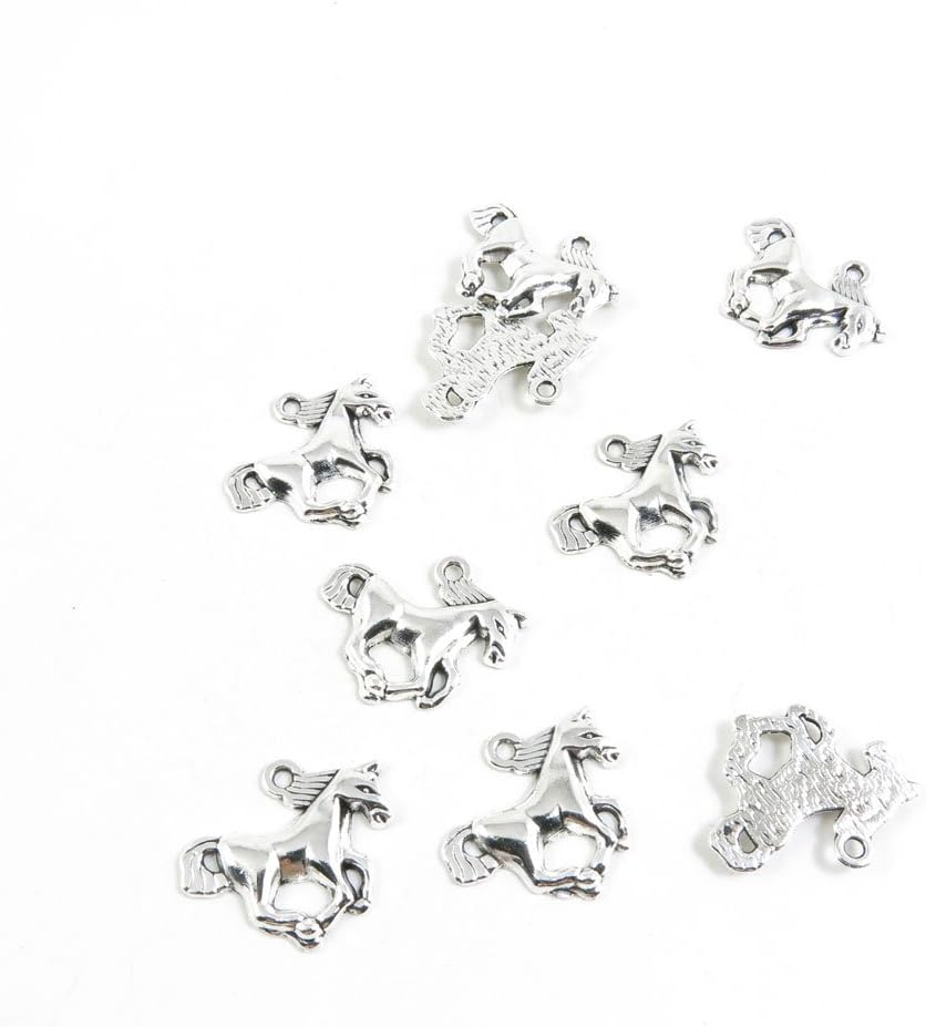 Antique Silver Tone Jewelry Making Charms Pendant Findings Craft Supplies Bulk Lots Arts C8JZ2 Running Horse