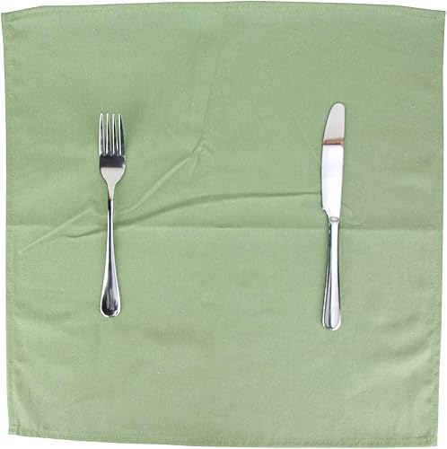 Miniatura 7 de Servilletas de tela mezclada de algodón de color sólido, juego de 12 (17 x 17 pulgadas), para eventos y uso doméstico (oliva)