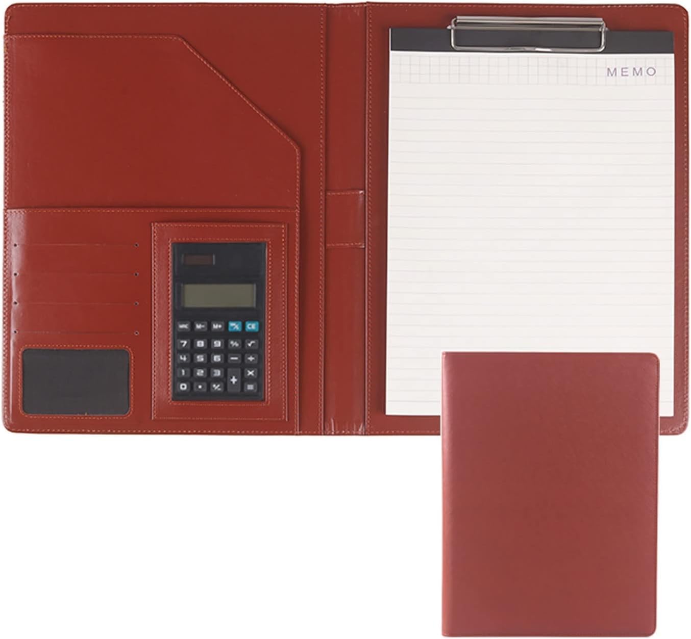 VHJdtE Folder, A4 Conference Clipboard Foldover with Cover Writing Work Folio Refillable Organiser(Bruin)