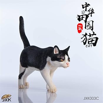 ジョン　ホワイト　キューピー黒猫かぶり Amazon.co.jp: 1/6 サイズ 黒猫 白猫 可愛い 猫 動物 リアル