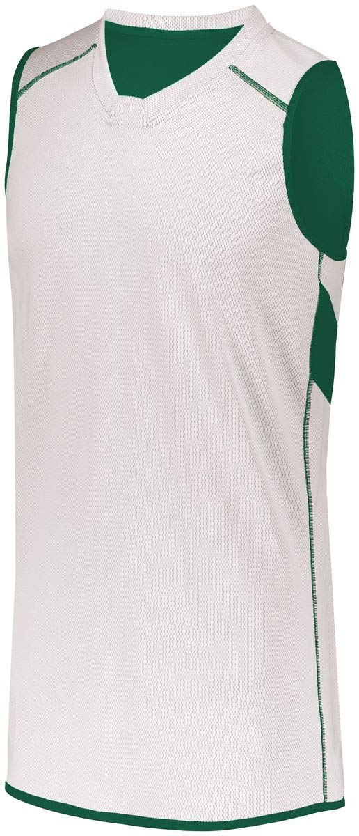 Holloway Sportswear Boys Dual-Side Single Ply Basketball Jersey L Forest/White
