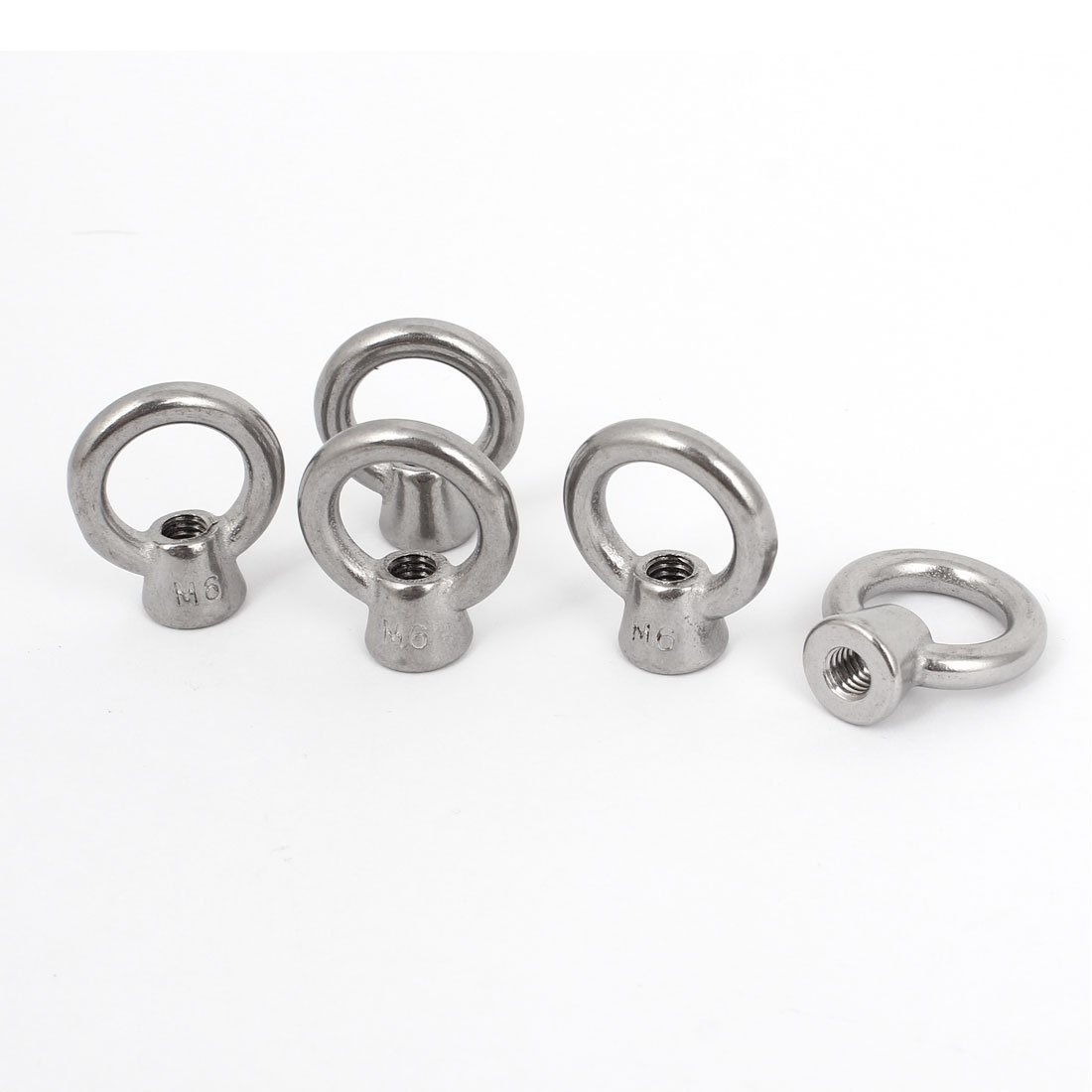 Aexit M6 6mm 304 Grade Stainless Steel Tall-Collar Lifting Eye Bolt Nut 5 Pcs (3907fe0a2ce4f482157245d84b66500f)