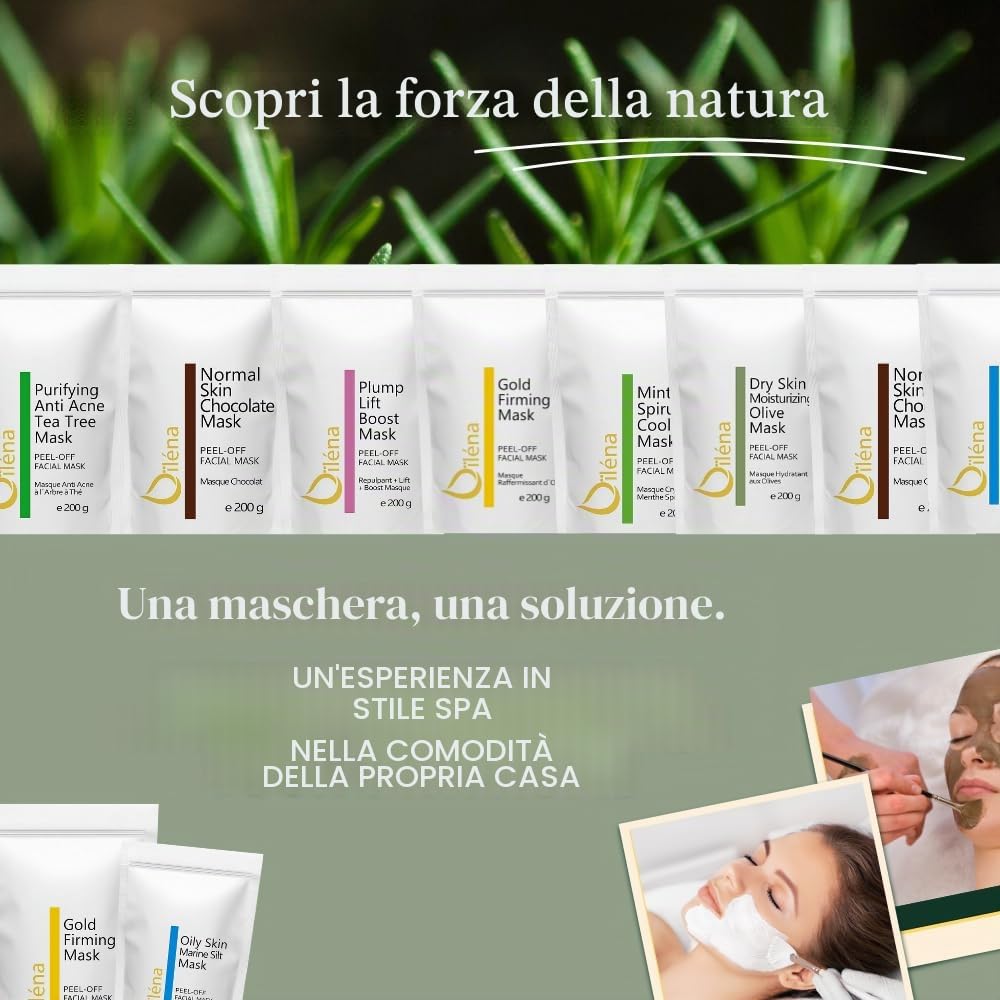 Maschera Viso Peel Off Alginate | Pulizia Profonda e Anti Age | Effetto Seconda Pelle | Facile da Applicare | 100% Naturale, 200 g