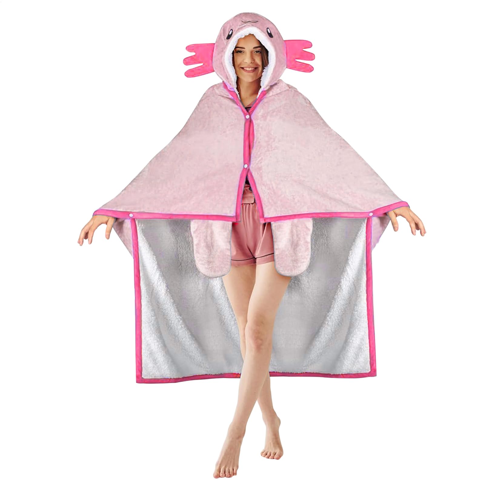 Generisch Coperta con cappuccio, coperta con cappuccio da donna, coperta per felpa, coperta portatile, coperta con cappuccio per bambini, adolescenti e ragazze