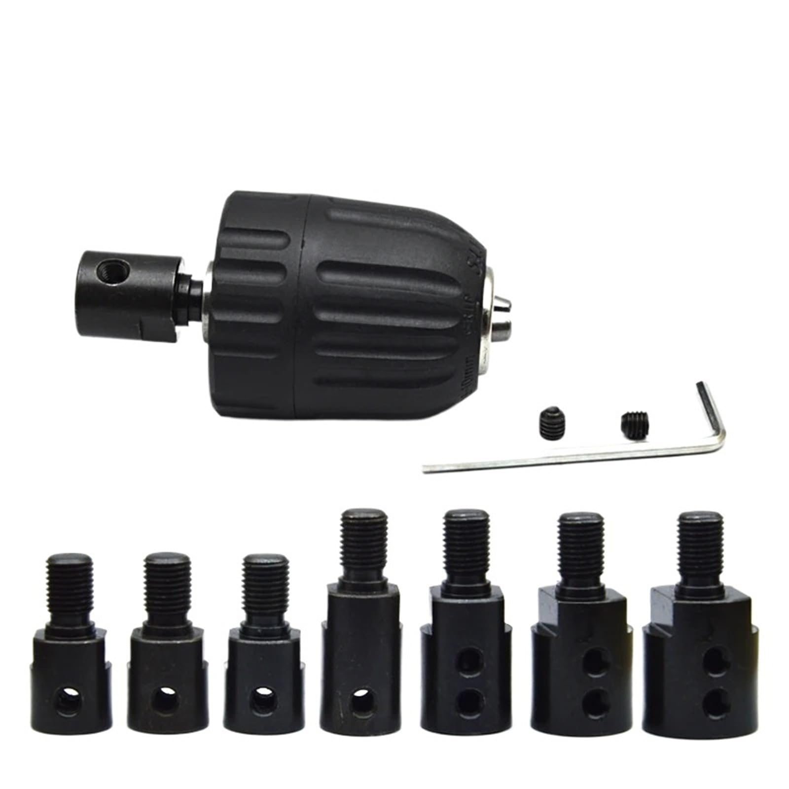 Uchwyt wiertarski bezkluczykowy, Szybkowymienny uchwyt wiertarski 0,8–10 mm z gwintem 3/8 cala-24UNF do wałów silnika 5–14(Drill Chuck 14mm Rod)