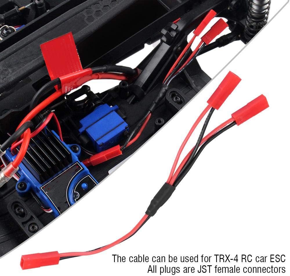 Dilwe 2Pcs JST Y Cable, Feale to Female Connector Plug Wire for -4 ESC RC