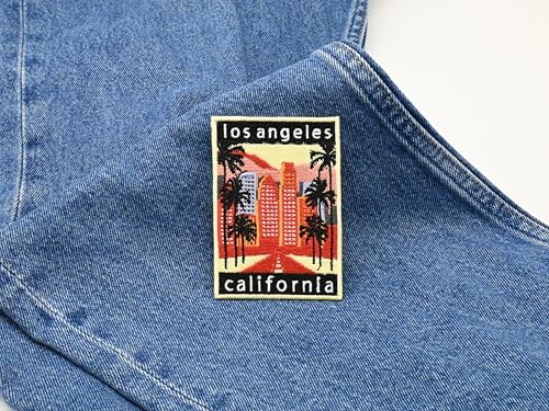 Los Angeles California City Patch thermocollant | LA Patches, écusson thermocollant Amérique, Californie, Palmiers Finally Home Beige/rouge. – vue 4