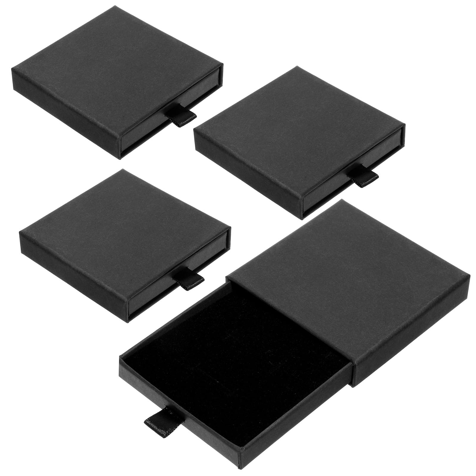 Piriuuo 4 Pcs Small Jewelry Gift Box, Square Jewelry Box for Gift Wrapping, 3.14x3.14x0.6Inch Cardboard Jewelrys Boxes for Necklace Bracelet Earring