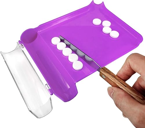 Miniatura 2 de Medarchitect Bandeja de conteo de pastillas para mano derecha con espátula (morado - mango de madera)