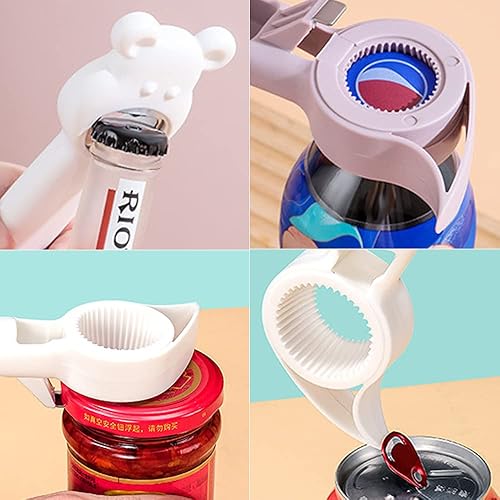 Miniatura 1 de Meberde 4 in 1 Beer Bottle Opener,Cartoon Cute Bear Multifunction Jar Can Beer Bottle Opener (4PCS)