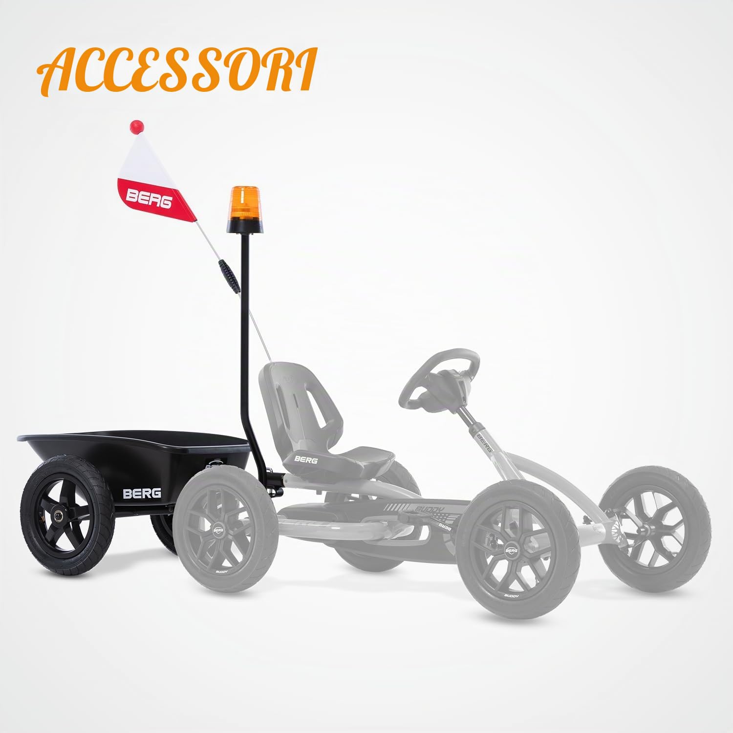 BERG Karting Buddy B-Orange | Kart a Pedali, Go-Kart, Sedile Regolabile, Ruote Gonfiabili, Kart a Pedali per Bambino, Bici e Veicolo per Bambini 3-8 Anni