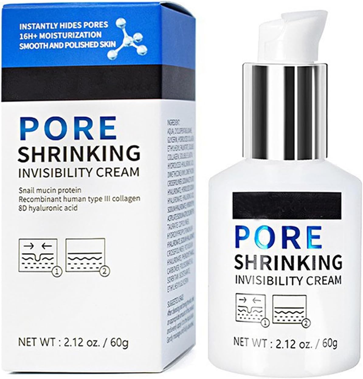 Grospe Pore Invisible Cream,Pore Shrinking Invisibility Cream,Pore Minimizer & Reducer for Face,Oil Control Firming,Conceals Pores,Moisturizing,Lightens Fine Lines
