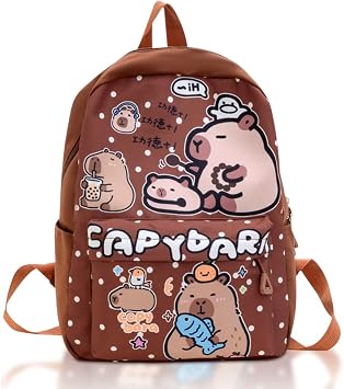 Capybara Backpacks, Capybara Pencil Case Children's Rucksack Silicone Pencil Pouch Holder Cartoon Schoolbag Lightweight Rucksack Travel Bag Nursery Book Bag Casual Daypack for Kids
