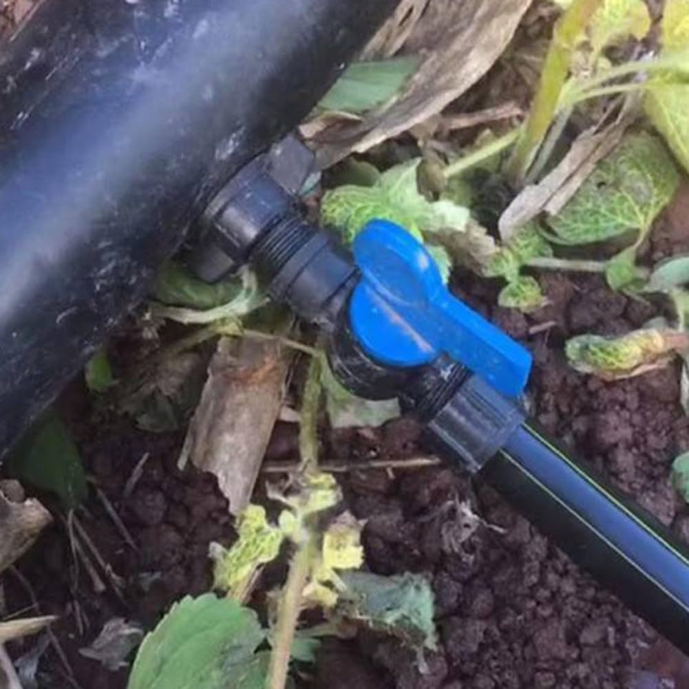 ZYWUOY 3 conectores de tubo de 16 mm, válvula de bola, resistente a la intemperie, ajuste de bloqueo de tuerca para riego de manguera de goteo, fácil de instalar, sistema de agricultura y jardinería