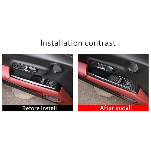 Miniatura 2 de Cubierta de interruptor de elevación de ventana, cubierta de interruptor de elevación de ventana de ABS con patrón de fibra de carbono ABS,