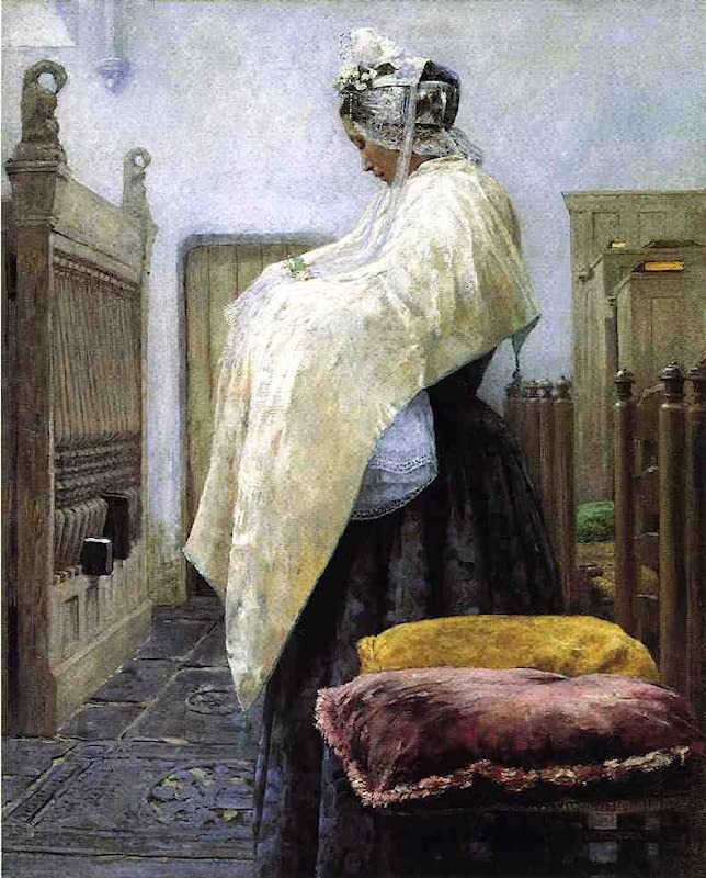 Cuadro en lienzo de la pintura famosa il battesimo de George Hitchcock impreso en alta definicion