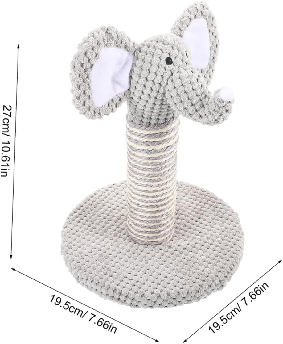 Artibetter 2pcs Decorative Cat Scratching Post Set with Elephant and Zebra Patterns Small Size Reusable Cat Climber for Indoor and Kittens