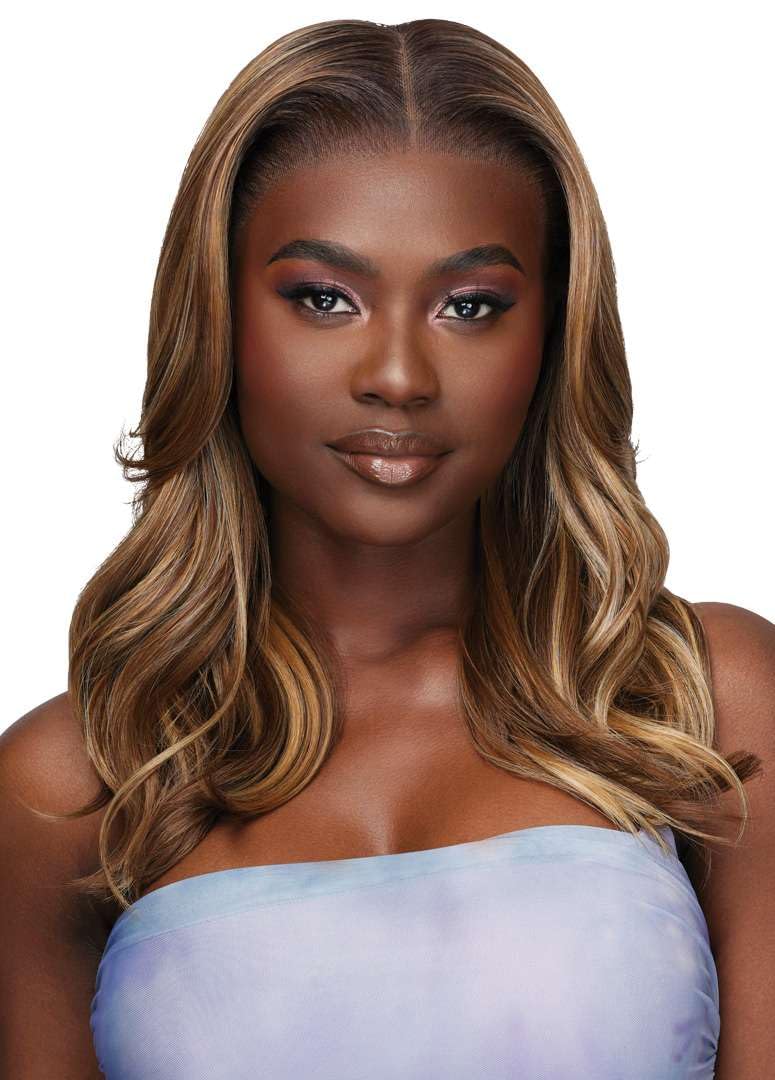 Outre Airtied 100% Fully Hand-Tied Wig - Human Hair Blend - Loose Body Wave 18" (JET BLACK 1), 1 JET BLACK