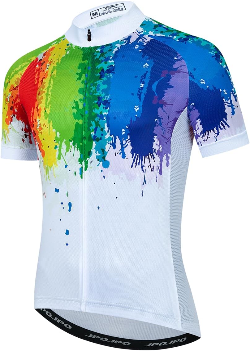 Men's Cycling Jersey Short Sleeve Breathable Biking Shirts Summer Bicycle Tops Quick Dry
