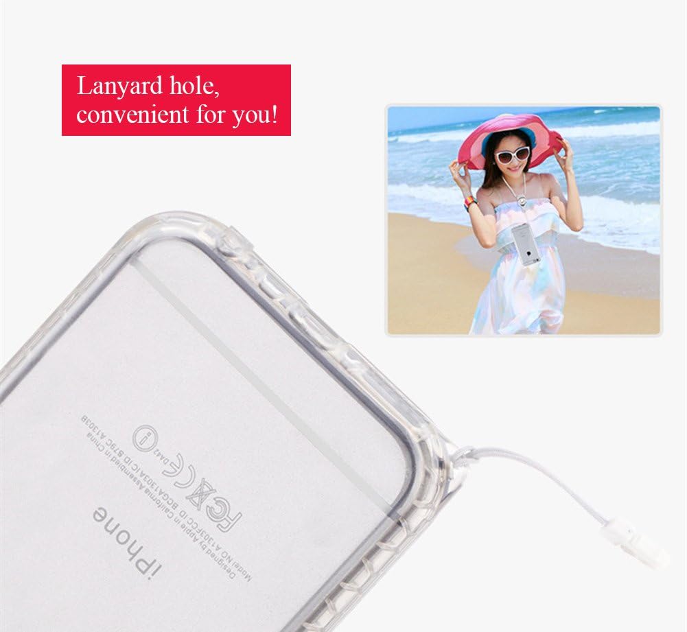 PISSION Waterproof Cases Ultra Slim Full Body Protective Cover Compatible with iPhone 6/6S (Rose Gold)