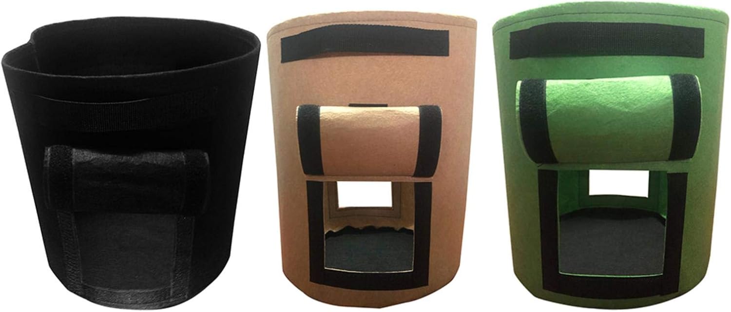 Tefuanan 不織布 プランター フェルトプランター 植物栽培 植え袋 鉢 栽培バッグ 不織布ポット 植物育成 野菜栽培 園芸用 ガーデン 庭 通気性 耐久性 大容量 1pcs 秀逸
