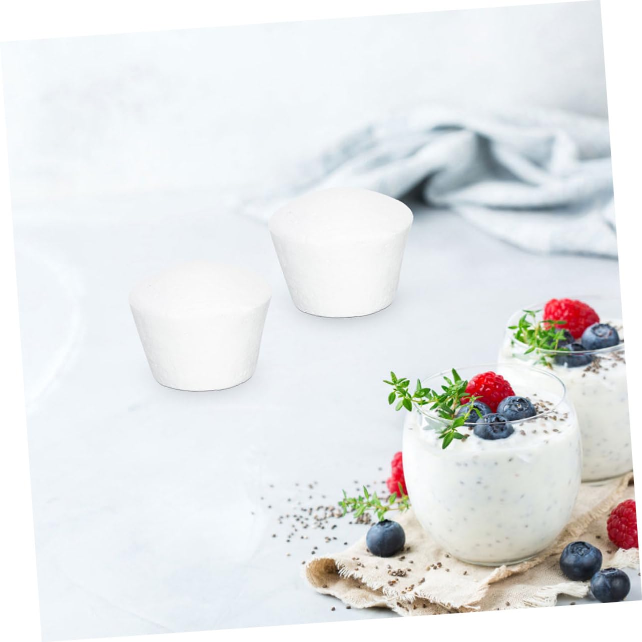 Modèle de Cupcake Simulé Dummy Cake en Mousse Blanc, 6 Pièces, Réutilisable, à Peindre, pour Décoration de Mariage et DIY