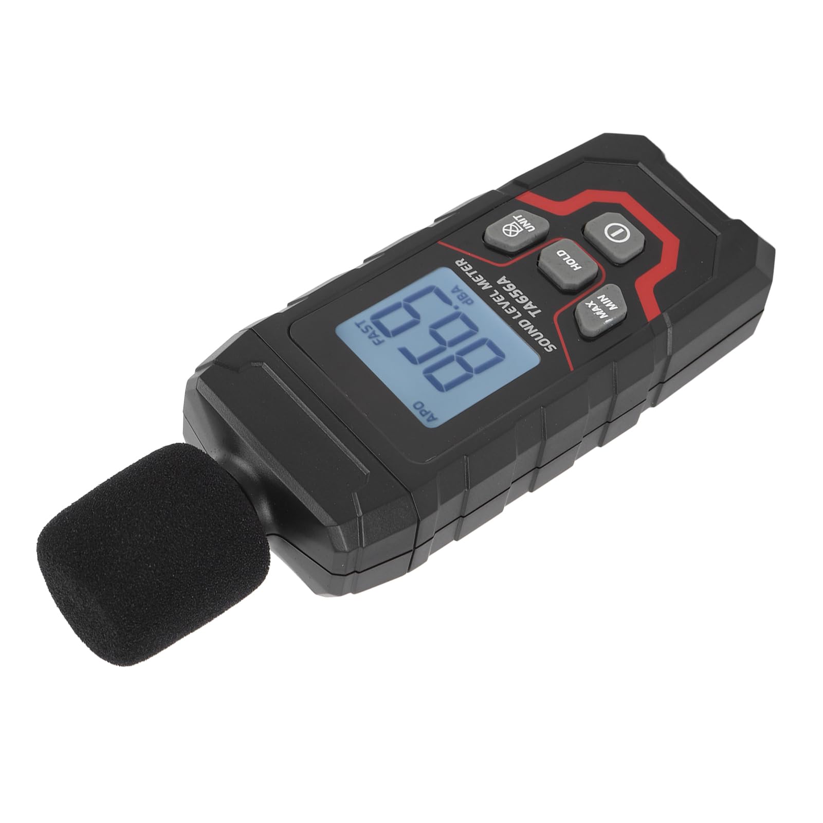 Medidor de Decibelios Digital, Medidor SPL Portátil con Pantalla LCD Retroiluminada, Medidor de Nivel de Sonido Digital de Rango 30-130 DB, Medidor de Lector Digital DB
