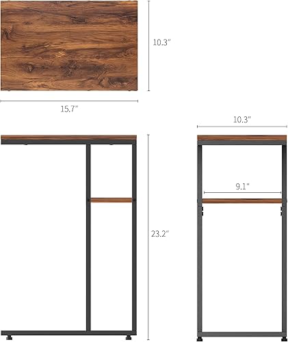 Miniatura 3 de CubiCubi Escritorio para computadora de 32 pulgadas, para oficina en casa, portátil, mesa de estudio con mesa auxiliar