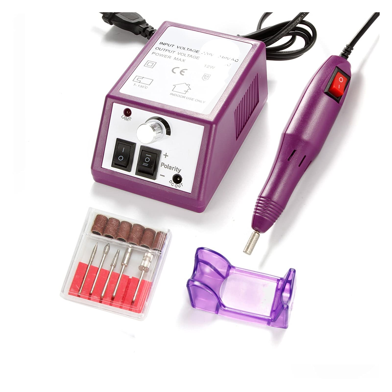 Wiertarka do paznokci 2000. 0PM. Elektryczny wiertarka do paznokci Manicure Set Szlifierki Młyn Frezy Gel Remover Zestaw Plik Na Paznokcie Paznokci Pedicure Machine(Purple)