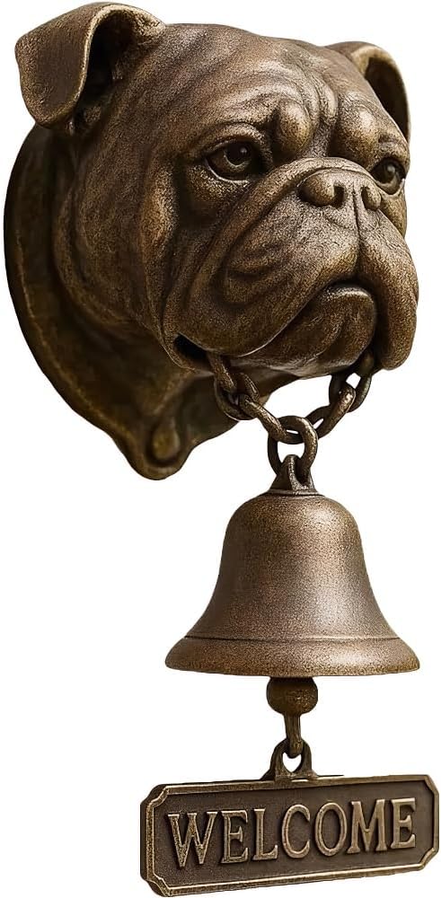 Unique Bulldog Doorbell - Funny & Rustic Design for Dog Lovers Perfect Home & Kitchen Decor (Bulldog)