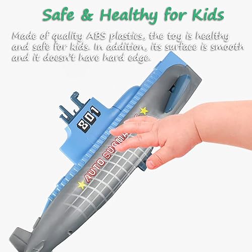 Miniatura 5 de Miracland Juguete de baño submarino de viento, divertido submarino de agua para bañera, juguete de bañera mecánica para piscina, playa, niños (gris)