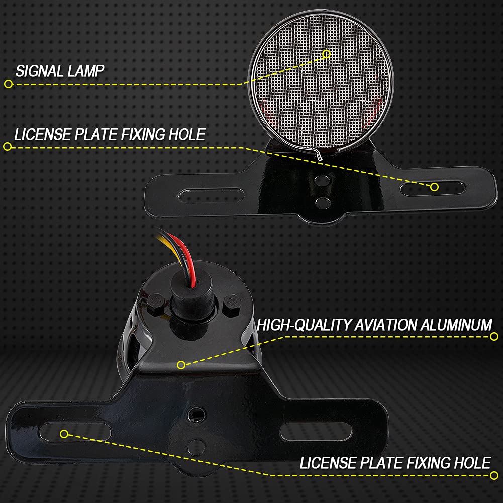 PROZOR Achterlicht voor motorfiets, 40 leds, met E-merk, ABS-materiaal