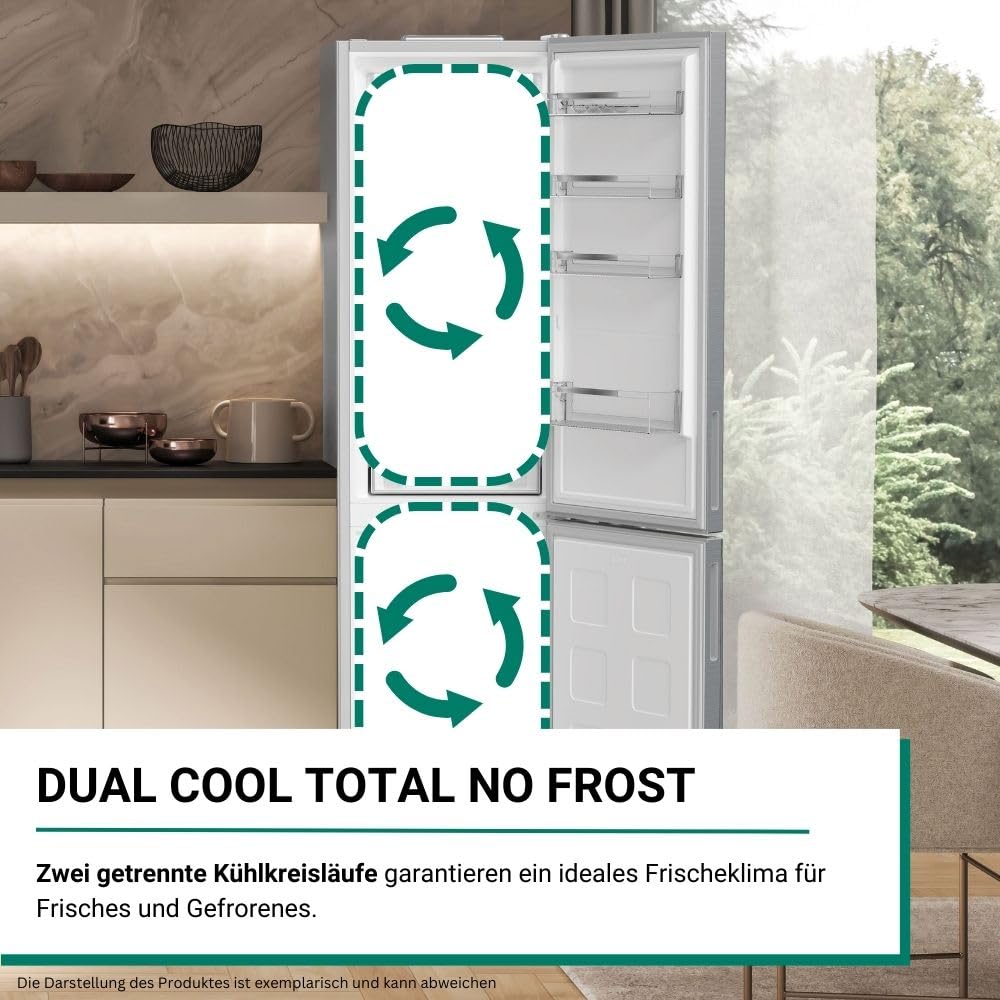 Bauknecht KGDNF 203 C/Freistehende Kühl- Gefrierkombination/Dynamic Intelligence/Dual Cool Total NoFrost/EEK C/Smooth Fit/EvenFlow/FreshShield/ 25 Years Compressor Lifetime Tested by VDE