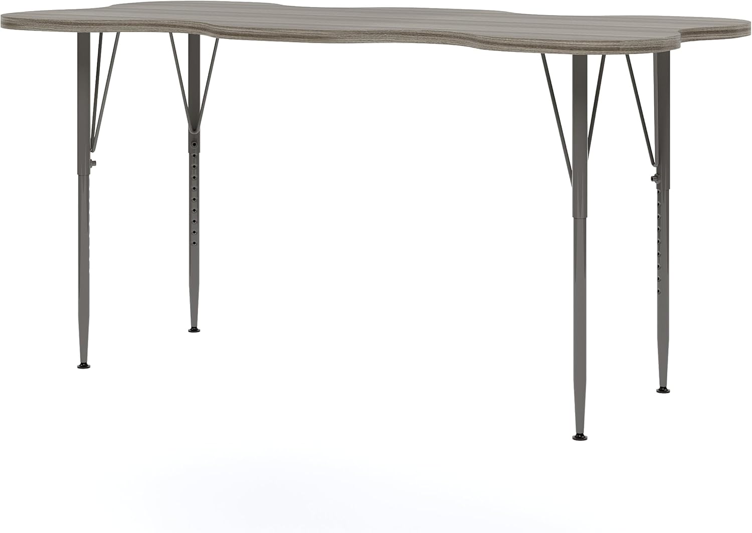 Tot Mate My Place Large Rectangular Kids Activity Table, Adjustable Height 21" to 30", Laminated Wood Desk for Classroom, Ready-to-Assemble, Shadow Elm Gray, 60" W x 30" D
