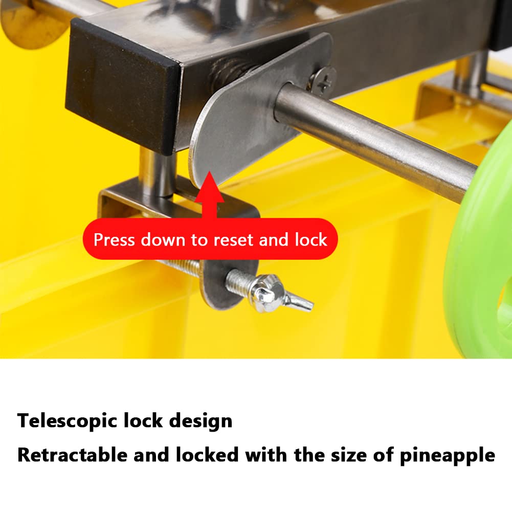 Fruit Shop Ananas-Peeling-Messer, automatische Drehschalenmaschine mit 4 Ersatzklingen Ananas-Hollower, professionelles Ananas-Peeling-Werkzeug