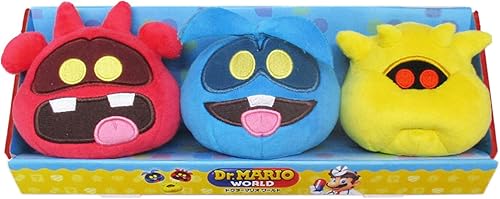 Little Buddy 1825 Super Mario Dr. Mario World Virus (3 unidades) de peluche, multicolor