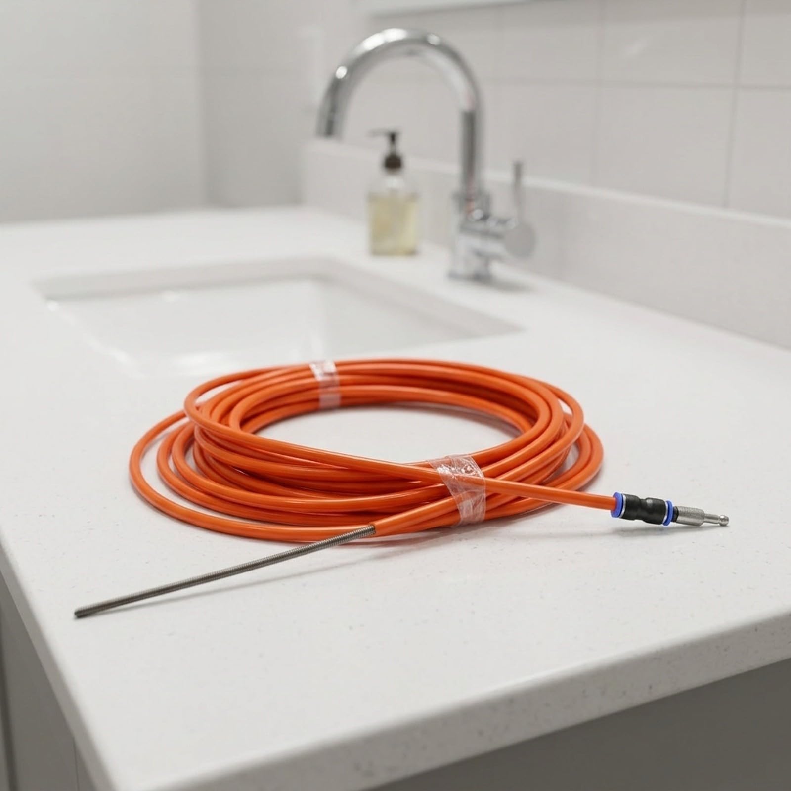 Manuelle Abflussreinigungsspirale aus Edelstahl für Toilette, Waschbecken und Badewanne, Handkurbel Rohrreiniger Werkzeug zur Beseitigung von Verstopfungen(15)