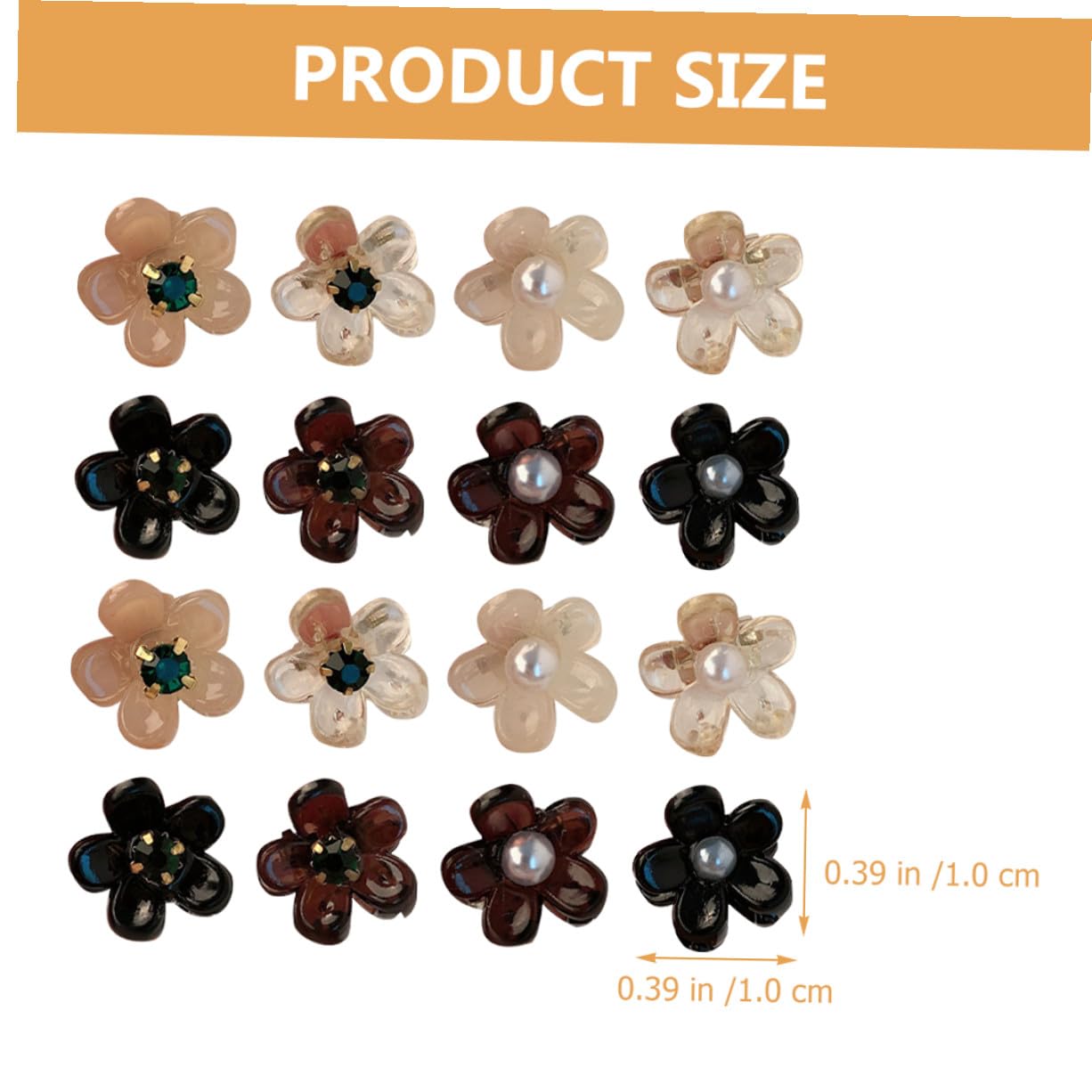 VICASKY Fermagli per Chioma a Forma di Fiore Piccoli Fermagli Artiglio 16 Pezzi in Plastica Accessori per Acconciature Eleganti per Bambine per Matrimonio e Altre Occasioni