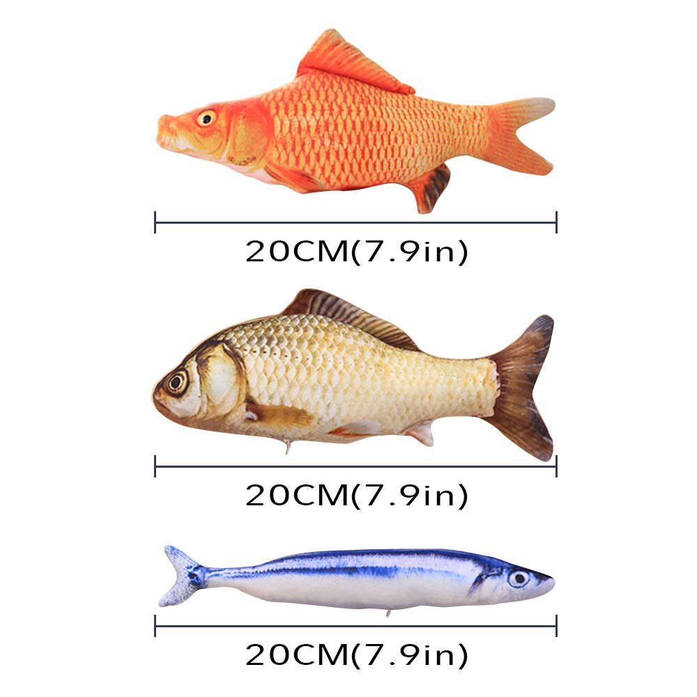 petisal Catnip Toys Safe Catnip Simulation Fish for cat/Kitty/Kitten chew Stick Toy 3PCS (3pack)