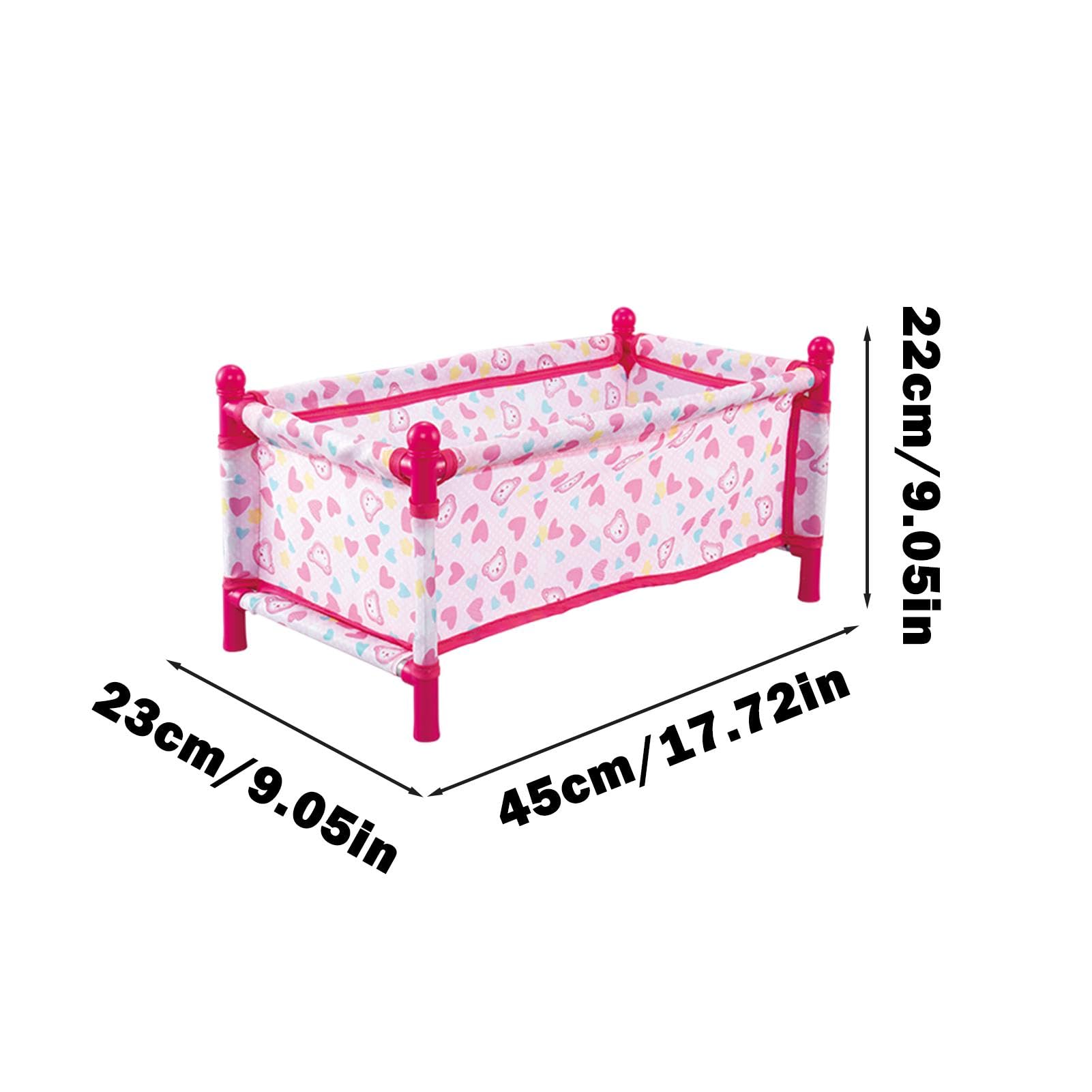 Cuna Para Muñecas Con Cochecito Y Asiento De Coche – Mueble Portátil Para Juego De Imitación, Regalo Educativo Para Niños, 45x23x22 Cm