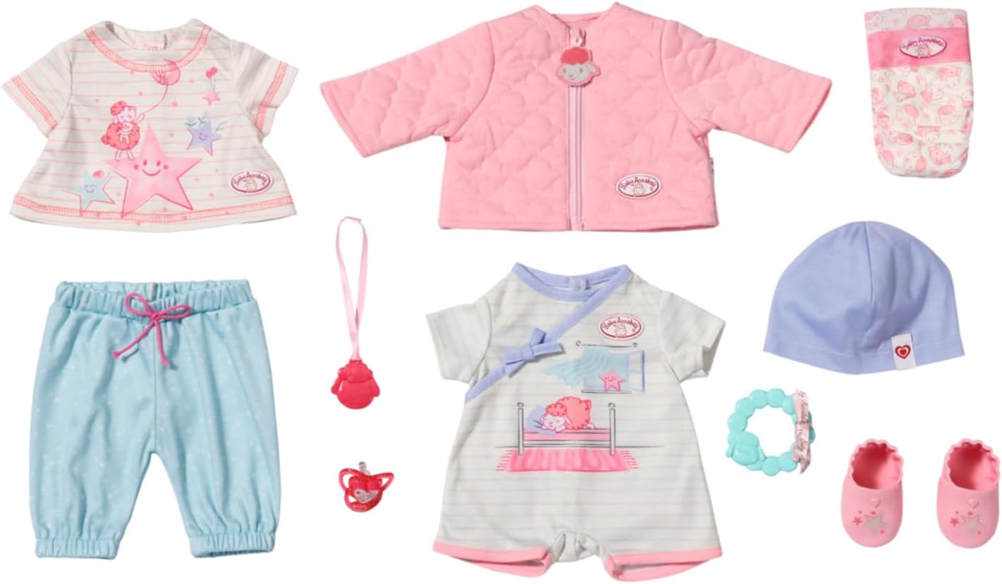 Baby AnnabellMix & Match Set - for Toddlers 3 Years & Up - Easy for Small Hands - Includes Romper, T-Shirt, Trousers, Jacket & More