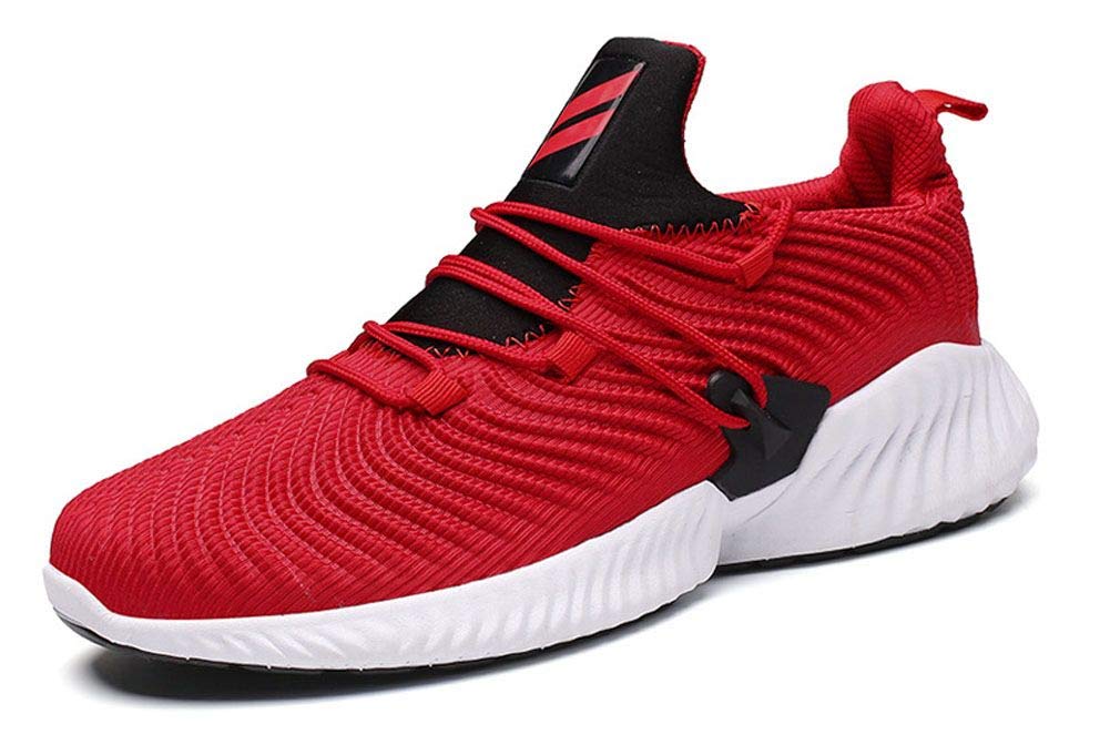 JIYE Men's Fashion Sports Shoes Breathable Casual Running Sneakers,Red,10 M  US Men
