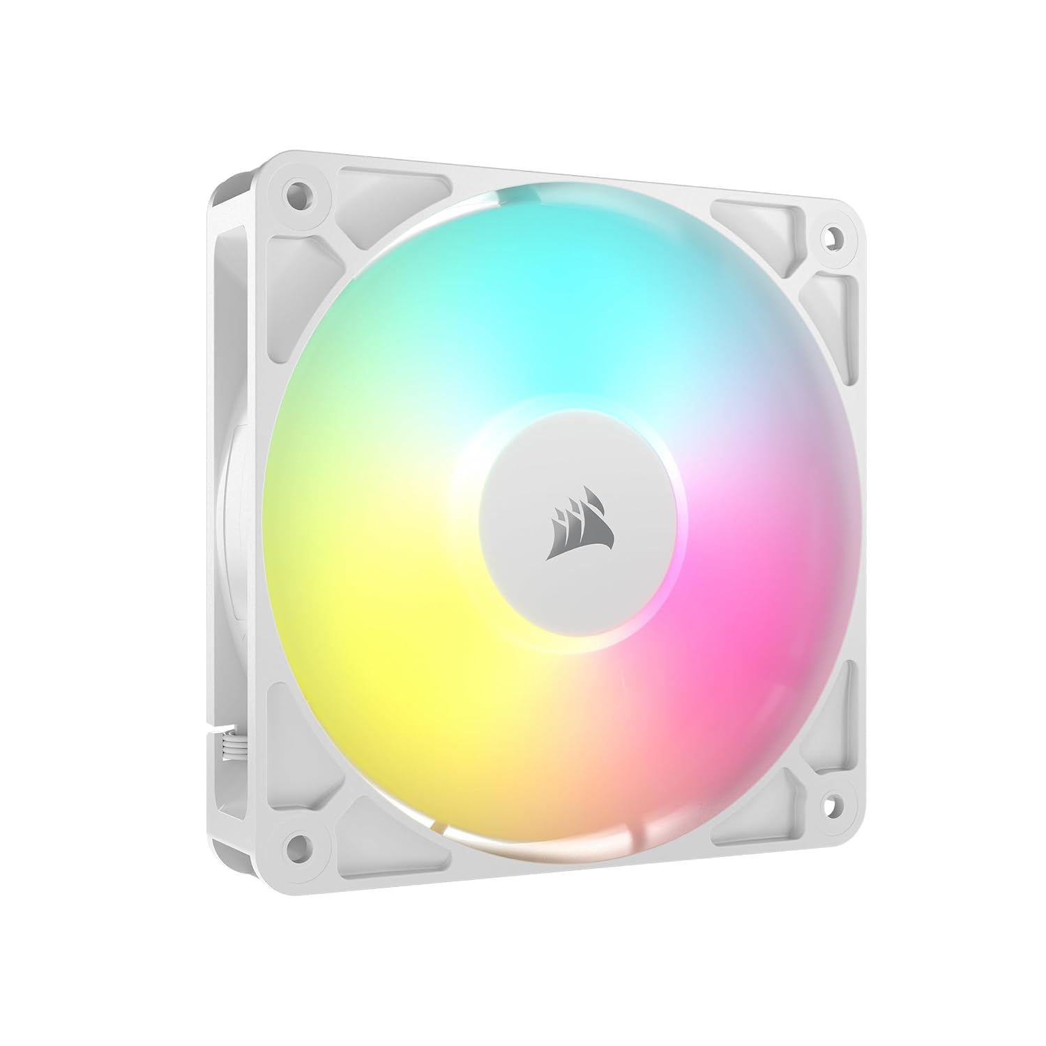 CORSAIR RS120 ARGB 120mm PWM Fan – Daisy-Chain Connection – Low-Noise – Magnetic Dome Bearing – Single Pack – White