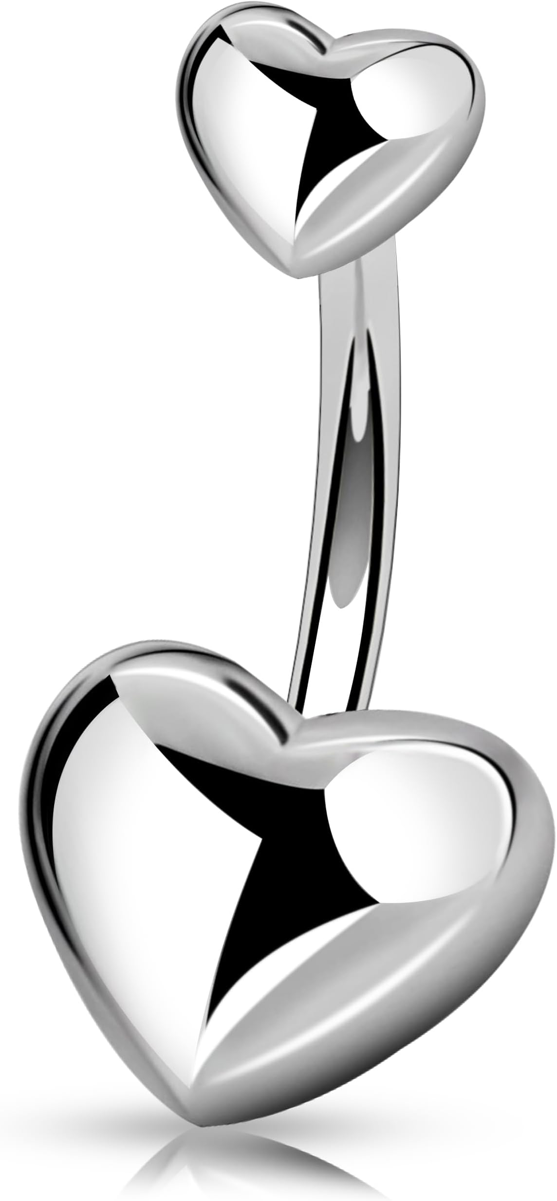 Melighting Titanium Belly Button Ring 14G Heart Belly Ring Internally Threaded G23 Titanium Belly Piercing Hoop Navel Barbell Body Piercing Jewelry
