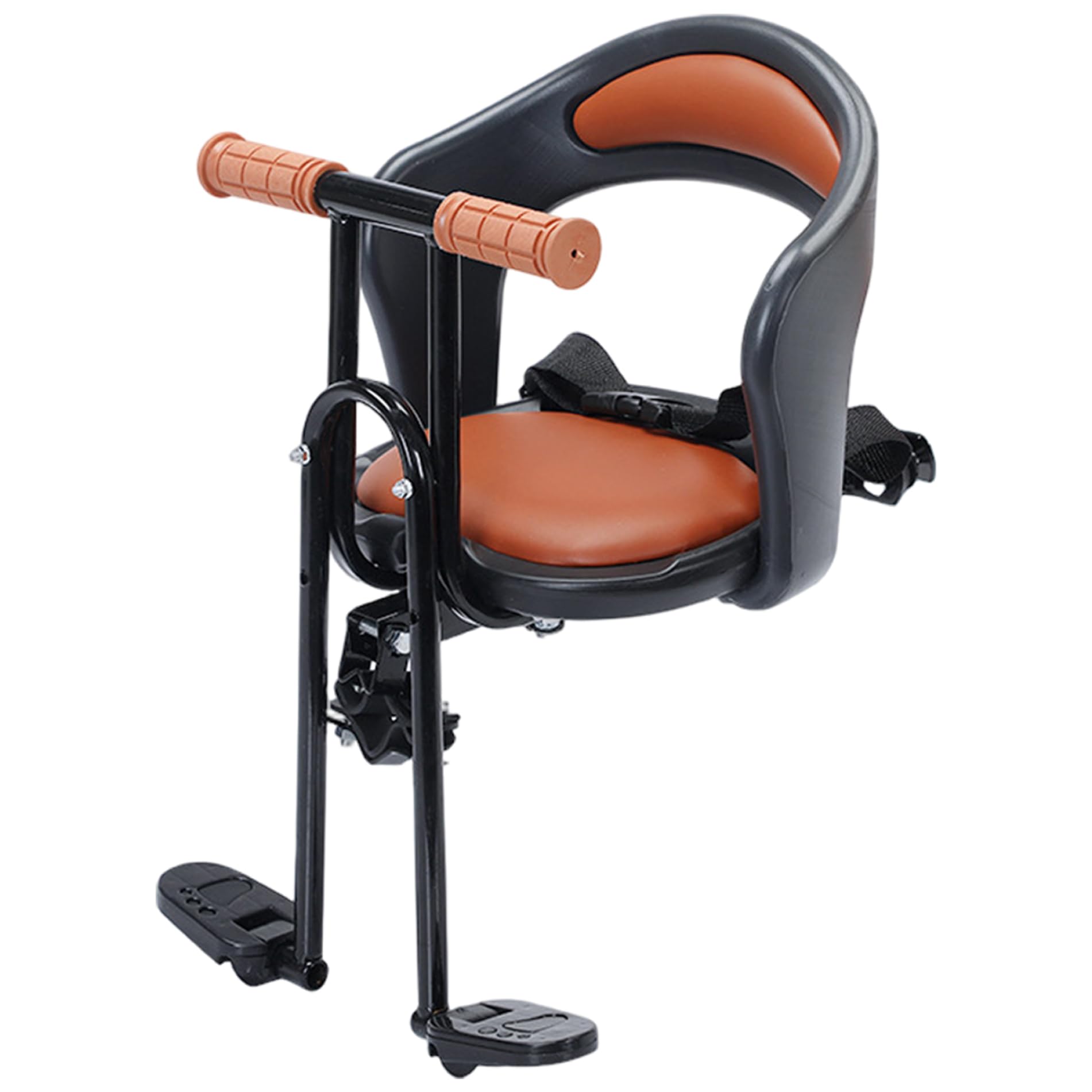 Kids Bike Seat, Thickened Comfort Safety Baby Seat with Handrail Seatbelts Pedal for Toddlers 6-36 Months Old — view 6