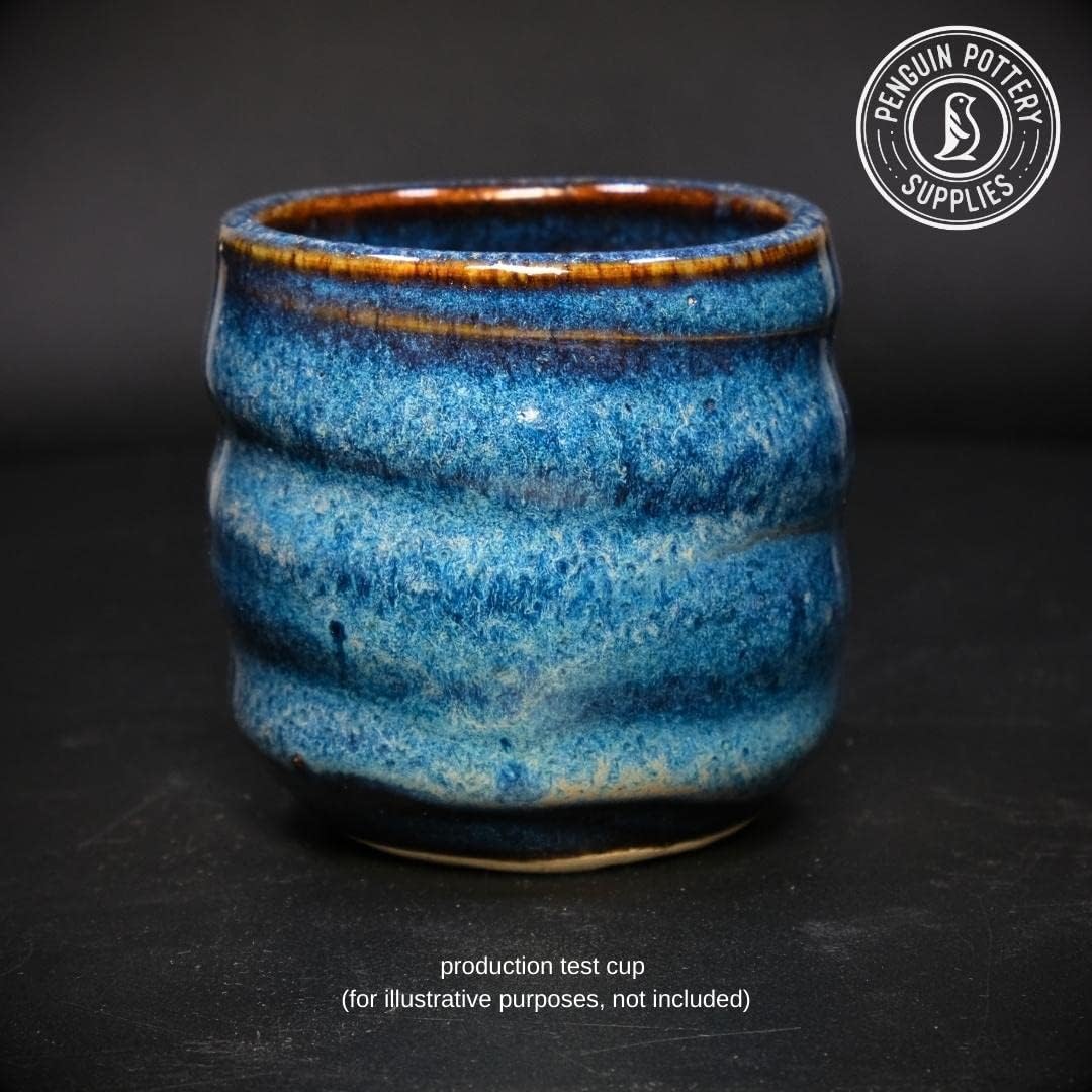 Penguin Pottery - Specialty Series - Floating Blue. Mid Fire Glaze for Clay, Pottery Glaze, Cone 5 and Cone 6 - Ceramic Glaze for Pottery (1 Pint | 16 oz | 473 ml)