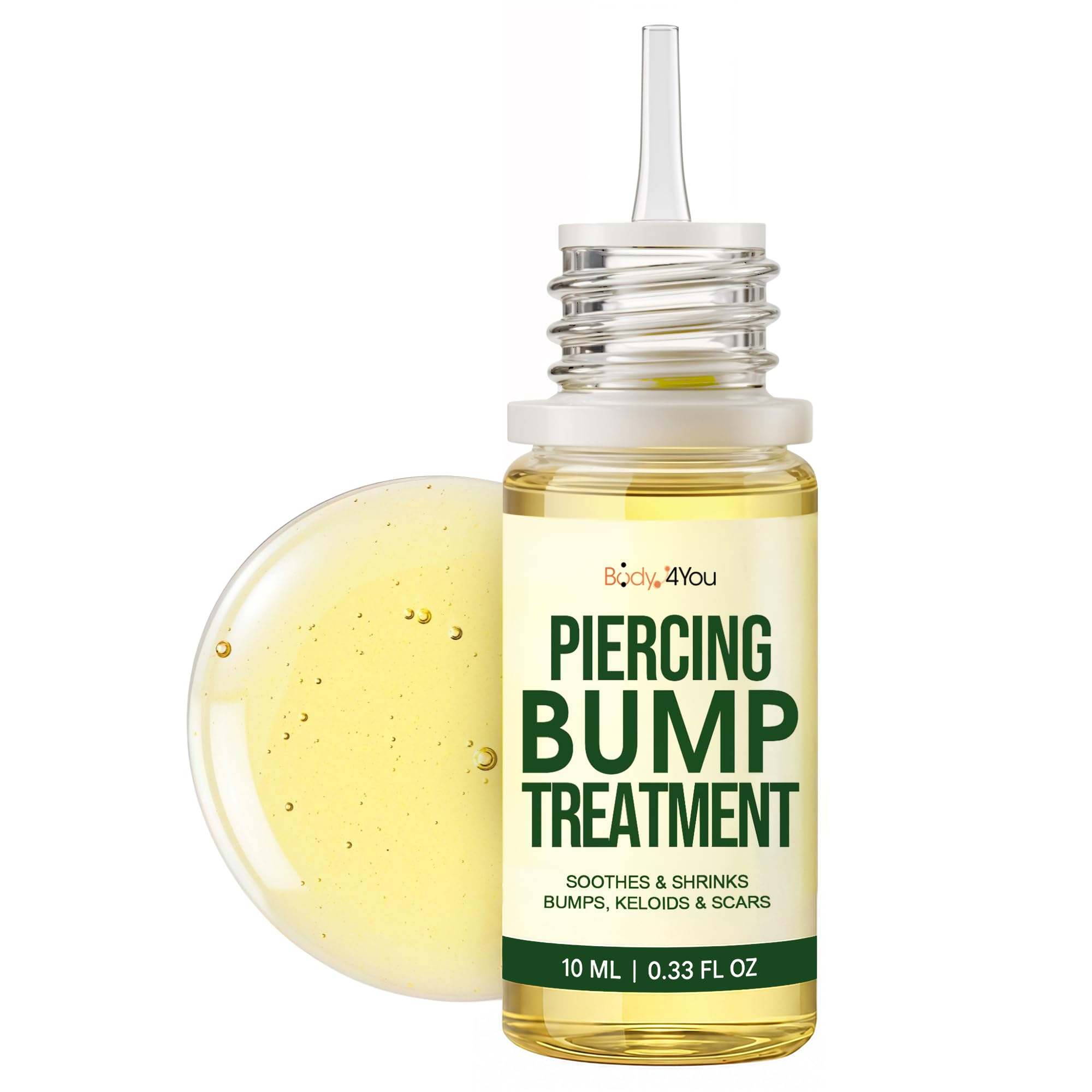BodyJ4You Piercing Bump Solution - Keloid Bump Removal Ear Nose Aftercare | Ear Piercing Cleaner Keloid Scar Care - Jojoba Essential Oils - Belly Button Cartilage Navel Nipple - 0.33 Fl Oz Travel Size